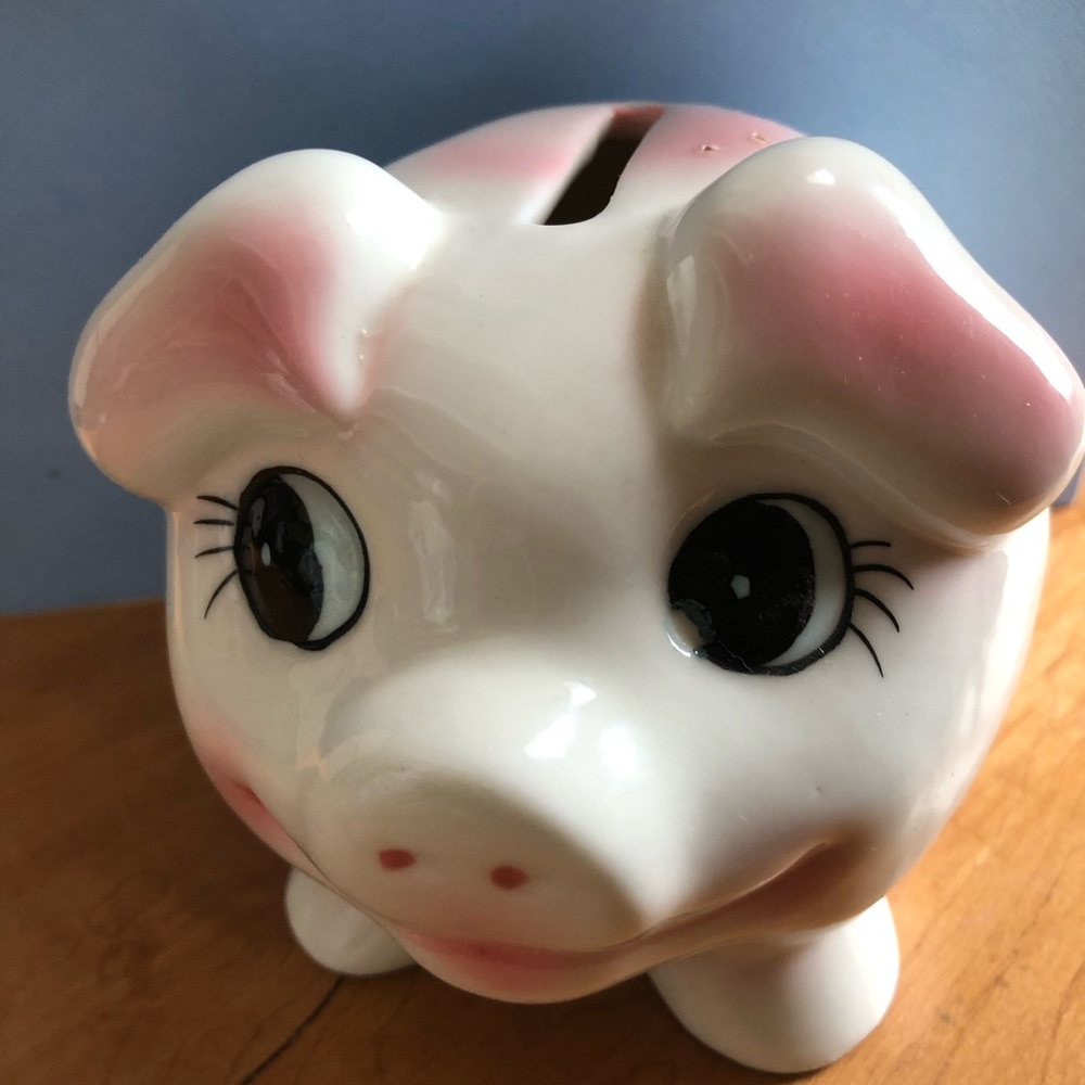 Cute Retro 1990’s Ceramic Piggy Bank